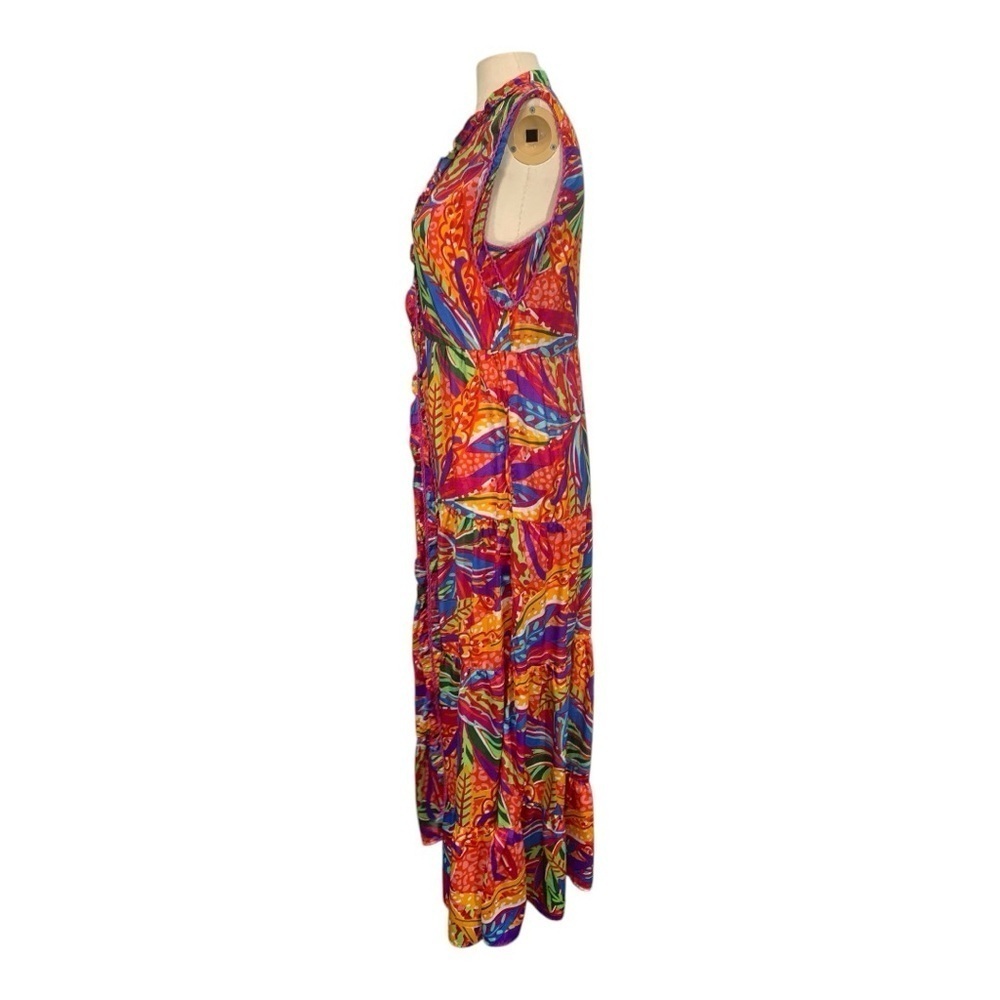 True Destinations Tropical Floral Print Maxi Dress Size Large - Picture 4 of 10